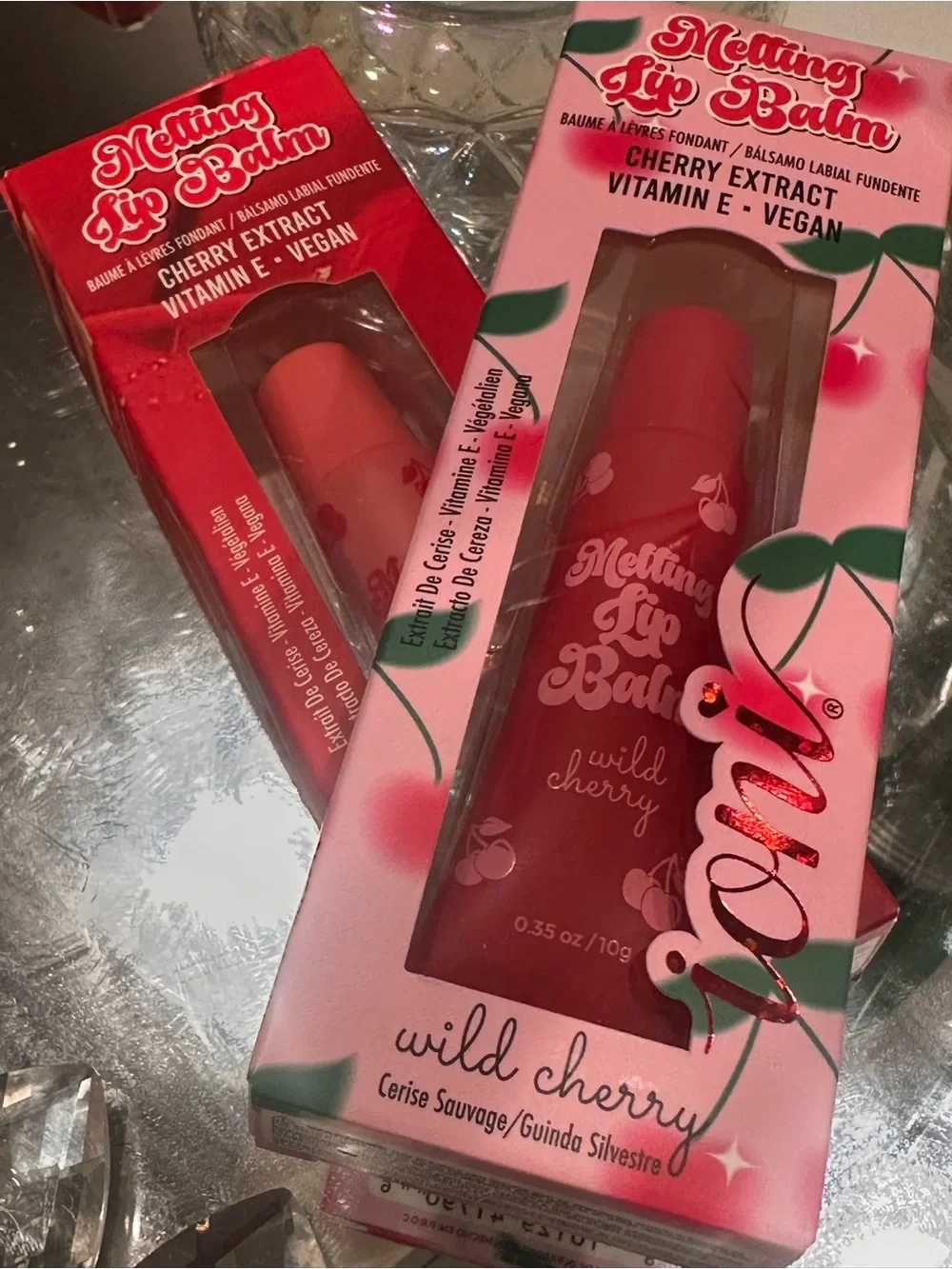 IONI Cherry On Top Melting Lip Balm Duo 2 Shortcake Wild Cherry Vegan NEW SEALED